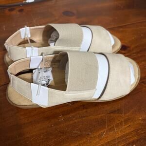 Haband For Bluestem Brand Tan Canvas Sandals For a women Size 7 M